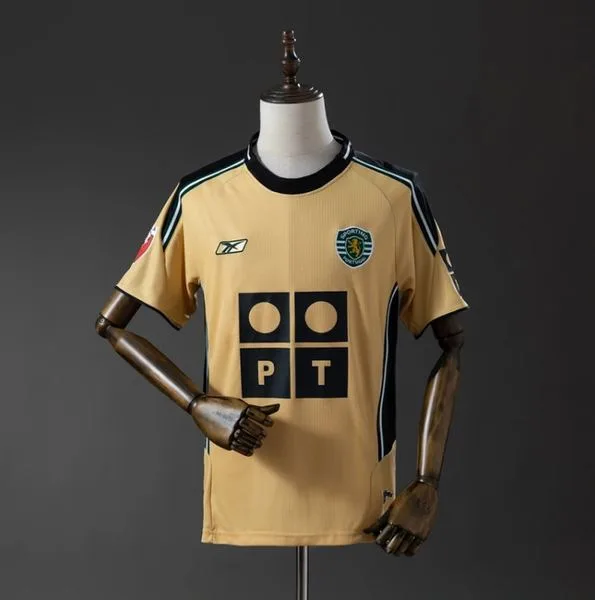 Camiseta de fútbol Sporting CP 2003/04 VISITANTE MANGA CORTA VERSION FAN